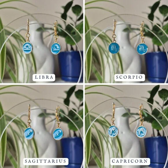 Dainty Astrology Sign Earrings | All Zodiac Signs - Picture 10 of 11